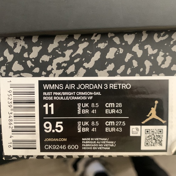 COPY - WMNS AIR JORDAN 3 RETRO 'RUST PINK' - Picture 6 of 6